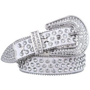 3241 Men Women Rhinestone Belt Western Studded Leather Bling Shining